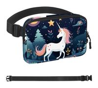 Art Unicorn-932 Belt Bag for Men and Women Fanny Pack,Belt Bag with Adjustable Strap,Fashion Crossbody Everywhere Belt Bag for Travel Outdoors Running Hiking, Multicolor, 1.5x9.0x5.9in/4x23x15cm