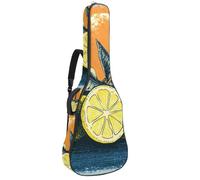 Art Vintage Retro Lemon Guitar Bag, Padded Acoustic Guitar Case Backpack with Adjustable Shoulder Strap Pockets