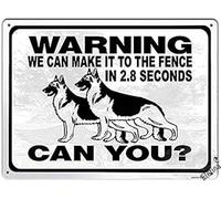 Art Wall Decor German Shepherd Dog Guard Dog Security Funny Metal Tin Sign Warning We Can Make It to The Fence Aluminum Sign 8x12 inches