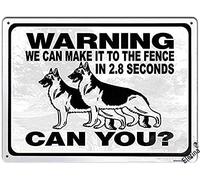 Art Wall Decoran Shepherd Dog Guard Dog Security Funny Metal Tin Sign Warning We Can Make It to The Fence Aluminum Sign 8x12 Inch