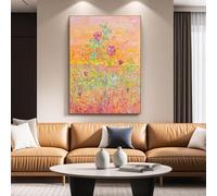 Art Wall Decoration 100% Hand Painted Texture Artwork Rose Flower Oil Painting On Canvas Original Frameless Aesthetic Art Images For Living Room 100X160Cm(39.4X63Inch)