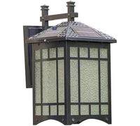 Art Wall Landscape Lighting,Square Fixture Chinese Outdoor Porch Wall Lights Aluminum Glass Lantern Waterproof Sconce,for Living Room