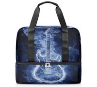 Art Water Guitar Sports Duffle Bag for Women Men Kirls Boys Girls 21 L Weekend Overnight Bags Wet Seperated Tote Bag for Travel Gym Yoga