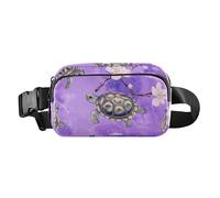 Art Water Turtle Reptile Purple Stylish Waist Bag Fanny Pack for Women Men Mini Sling Chest Bag with Adjustable Strap for Travel Running Hiking, art Water Turtle reptile Purple, One Size