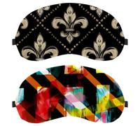 Art Watercolor Geometry Grid 2-Pack Light-Blocking Soft Breathable Blindfold Sleeping Masks