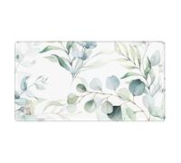 Art Watercolor Leaf,Mouse Pad Large Desk Pad Computer Keyboard Mouse Mat with Non Slip Rubber Base 40 x 70 cm