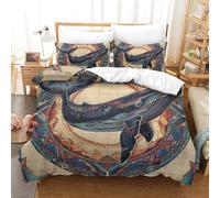 Art Whale 3D Printed Duvet Cover Set 3 Pieces Bedroom Bed Bedding Set Soft Easy Care with Zipper Closure，Pillowcases for Kids Girls Boys Adults Bedroom King（220x240cm）