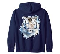 Art White Bengal Tiger Zip Hoodie