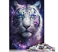Art White Tiger Galaxy Jigsaw Puzzles 1000 Pieces for Adults Toys Games Puzzle Wood Jigsaw Puzzle for Age 18 Years Upe Ducational Games 1000pcs (75x50cm)