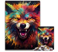 Art Wolf 1000 Piece Jigsaw Puzzle Impossible Jigsaw Puzzles for Adults Ideal for Teenagers & Collectors, Travel Gift, Family Activity 50x75CM/19.68x29.52inch
