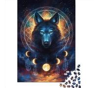 Art Wolf Wooden Puzzles 1000 Piece Jigsaw Puzzles for Adults Educational Game Challenge Toy Christmas Eve Gifts 1000pcs (75x50cm)