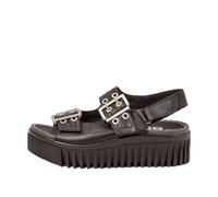 Art Women's 1579 Brighton Flat Sandal, Black/White, 7.5 UK