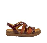 ART Women's 1714 Rhodes Flat Sandal, Burgundy D Orange, 5 UK
