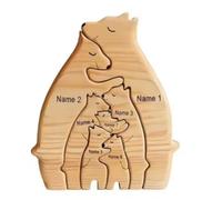 Art Wooden Bear Family Puzzle Custom Home Decor Thanksgiving Christmas Heartwarming Gift