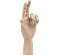 Art Wooden Hand, 10Inches Wooden Hand Mannequin Figure for Jewelry Display and Drawing, Sketching, Painting (10" Left Hand )