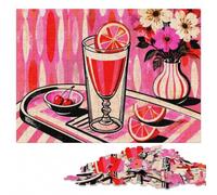 Art Wooden Puzzle, Adults, Pop Art Pink Glass, 1000 Pieces | A screen-free tabletop activity - steady puzzle progress during indoor leisure.