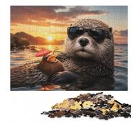 Art Wooden Puzzle, Adults, Portrait of A Sea Otter, 1000 Pieces | A focused indoor hobby - a simple way to organise the image alone or together.