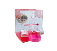 ART-YJ Bird Cage Multifunction Pet Bathroom Home For Budgie Love Birds Green Ch anary Parakeet Cockatiel Small Parrot (Color : Red, Size : Package 3)