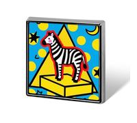 Art Zebra Star Lapel Pin for Men Brooches And Pins for Women Square Metal Badge for Shirts, Jackets, Hats | Durable Fashion Accessory & Gift for Men, Women, Events