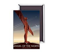 art247 Angel of the North - 3x2 inch Fridge Magnet - large magnetic button
