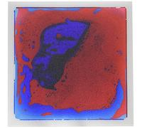 Art3d 1-Pack Fancy Floor Tile for Kids Room Liquid Encased Floor Tile Home Decor, 12" x 12" Blue-Red