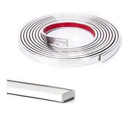 Art3d 10 Ft Self Adhesive Flexible Laminate Beading Vinyl Molding Trim for Wall Ceiling Tile Edges Corner Trim, Caulk Strip Mirror Frame in Stainless Steel