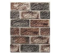 Art3d 10-Pack 3D Wall Panels Peel and Stick in Grey Brown, Self Adhesive Waterproof Faux Foam 3D Brick Wallpaper for Living Room, Bedroom, Interior Decoration (14.4 Sq.Ft)
