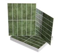 Art3d 10-Sheet Faux Marble Peel and Stick Backsplash Tile for Kitchen Wall Bathroom Countertops, 11.4 inch x 9.1 inch Stick-on Glazed-Ceramic Finish Resist to Water, Heat and Scratches, Green