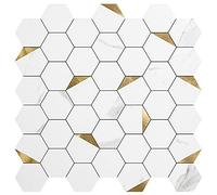 Art3d 10-Sheet Peel and Stick Backsplash for Kitchen Décor, Self-Adhesive Tile Hexagon Mosaic Tiles