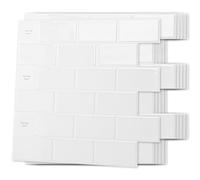 Art3d 10-Sheet Peel and Stick Backsplash Tile for Kitchen, Textured Self-Adhesive Subway Wall Tile for Kitchen Bathroom Laundry Room, Enhanced Backing Adhesion & Thicker Design - 12"x12" White