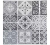 Art3d 10-Sheet Peel and Stick Backsplash Tile Stickers, Gray Talavera Mexican Tiles