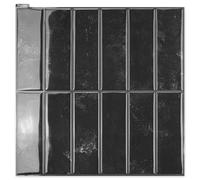 Art3d 10-Sheet Peel and Stick Splashback Metro Tiles 30x30cm, Self Adhesive Wall Tiles Stickers for Kitchen Bathroom Living Room Stick on Tile, Rectangle Black