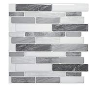 Art3d 10-Sheet Self Adhesive Backsplash, 12 in. x 12in. Grey Marble Design Peel and Stick 3D Wall Panels for Kitchen Bathroom