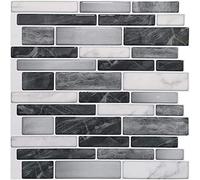 Art3d 10 Sheets Premium Self-Adhesive Kitchen Backsplash Tiles in Marble, 30x30cm Marble Wall Tiles for Kitchen Living Room Bathroom Bedroom Splashback