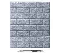 Art3d 10Pcs 3D Brick Wallpaper in Grey, Faux Foam Brick Wall Panels Peel and Stick, Waterproof for Bedroom, Living Room, and Kitchen Decor (14.5 Sq.Ft)
