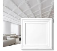 Art3d 12-Pack 24×24 Inch PVC Waterproof Drop Ceiling Tiles for Home Décor - 2x2 ft 3D Modern Ceiling Panel for Suspended Grid, White