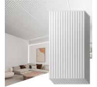 Art3d 12-Pack Slat Design 3D Wall Panels for Interior Wall Decor, 2x4 FT PVC Decorative Drop Ceiling Tiles - White