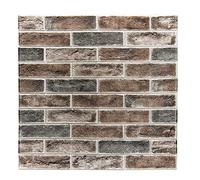Art3d 20-Pack 105 Sq.Ft Faux Brick 3D Wall Panels Peel and Stick in Grey Brown, Self Adhesive Waterproof Foam Wallpaper for Bedroom, Bathroom, Kitchen