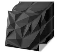 Art3d 20 Pack Decorative 3D Wall Panels, 19 Sq.Feet PVC Interior Wall Décor, 11.8"x11.8", Black