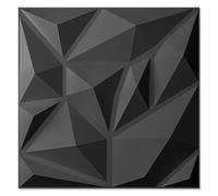 Art3d 20 Pack Decorative Accent 3D Wall Panels, 19 Sq.Feet PVC Interior Wall Decor for Home and Office, Living Room, Bedroom, Kitchen, 11.8"x11.8", Black