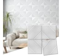 Art3d 33-Pack 3D Panels for Interior Decor, Textured Accent Paneling for Living Room, Bedroom, TV Background, 12"x12" White