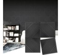Art3d 33-Pack 3D Wall Panels, Black, Modern, 12"x12", 33 Pack