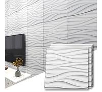 Art3d 3D Wavy PVC Wall Panel in Matt White Cover 2.97 Sq Meter, for Interior Wall Décor in Living Room,Bedroom,Lobby,Office,Shopping Mall
