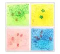Art3d 4 Pieces Liquid Floor Tiles Colorful Liquid Fusion Sensory Tiles Senroy Dance Play Mat Children Preschool Kids Teenagers 30 x 30 cm Sea Animals Aquarium