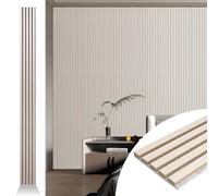 Art3d 4pcs-107 x 8in Slat Acoustic Panel for Wall and Ceiling, 3D Fluted Sound Absorbing Panel with Wood Finish, White Elm