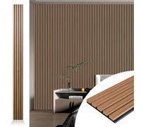 Art3d 4pcs-107 x 8in Slat Acoustic Panel for Wall and Ceiling, 3D Fluted Sound Absorbing Panel with Wood Finish, Walnut