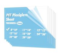 Art3d 5-Pack of 8" x 10" Clear Acrylic Sheets, 1mm Transparent Clear Flexible Plastic Sheet Panels for Craft, Picture Frames, Sign Blank, DIY Display Project