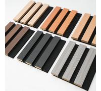 Art3d 6-Pack Acoustic Wood Slat Wall Panel Sample - 5.9 x 4.7 Inch Sound Absorbing Panels, 6 Colors