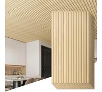Art3d 6-Pack Slat Design 3D Wall Panels for Interior Wall Decor, 2x4 FT PVC Decorative Drop Ceiling Tiles - Oak