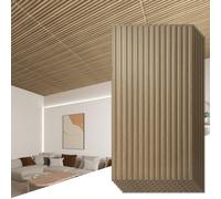 Art3d 6-Pack Slat Design 3D Wall Panels for Interior Wall Decor, 2x4 FT PVC Decorative Drop Ceiling Tiles - Walnut